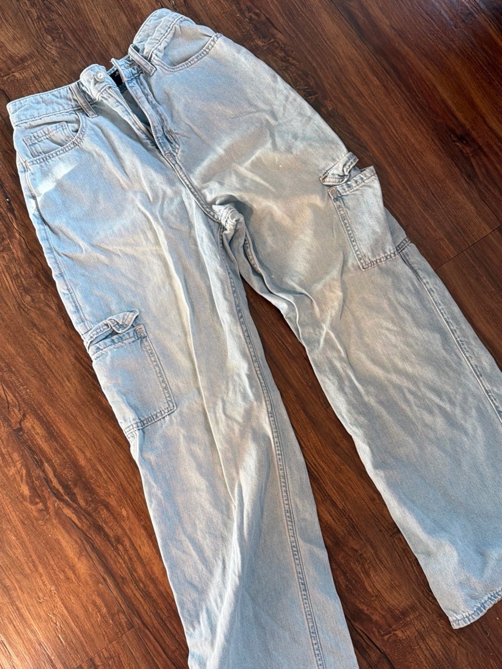 Light Blue women’s Cargo Jeans - Casual
